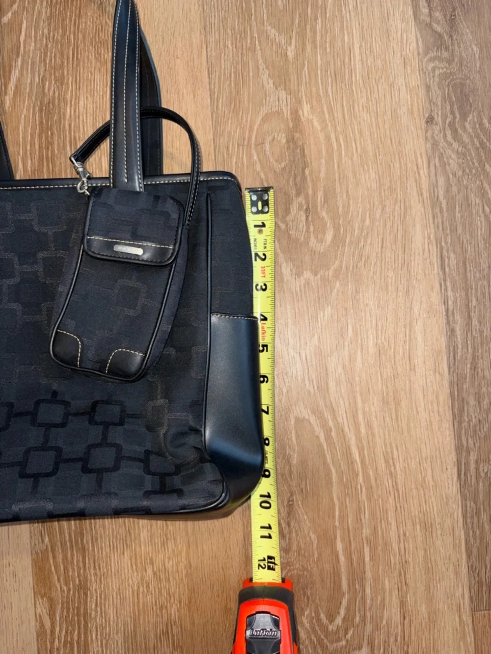 Nine West Black Tote Bag Shoulder Purse w/ Pouch Medium Work Travel Used